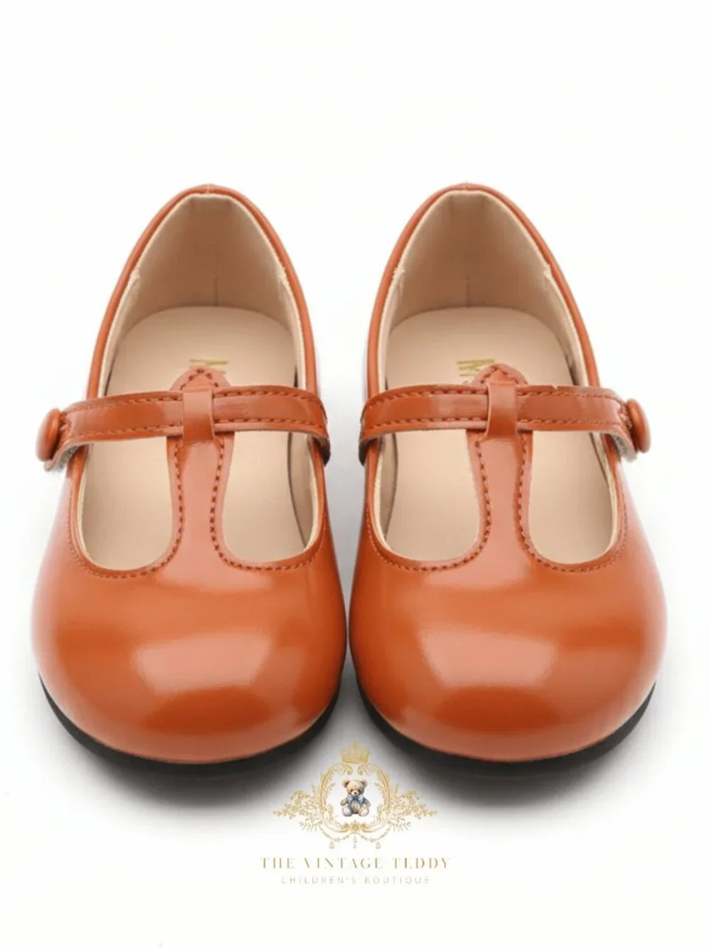 NWT Pretty Girls Mary Jane Flats Vintage Style Cute Children's Shoes Orange 1
